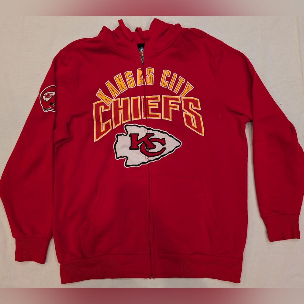 NFL Football Kansas City Chiefs Red Zip-Up Hoodie (XL)